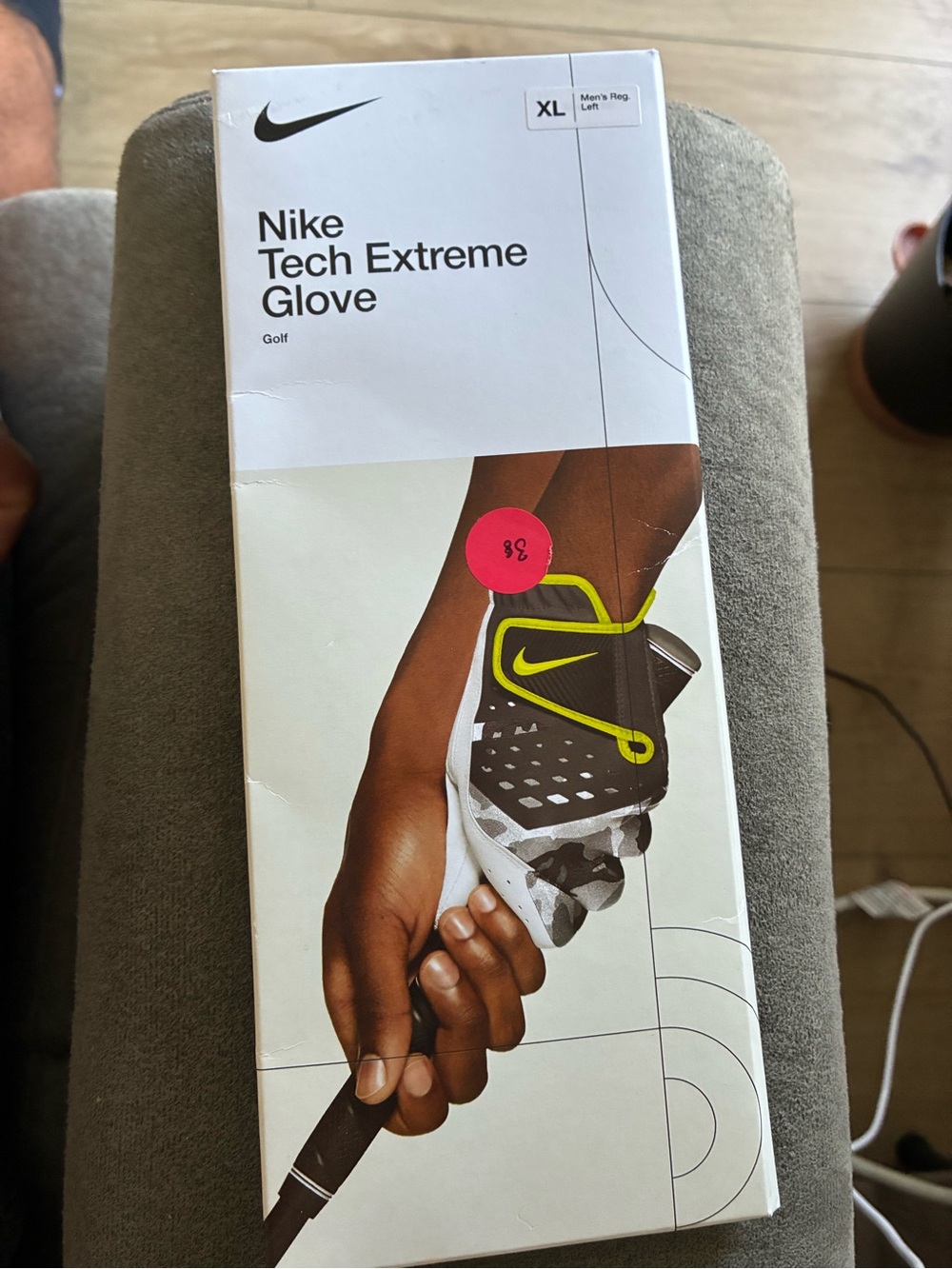 Nike Golf Glove Box with Black, White and Neon Yellow Accents
